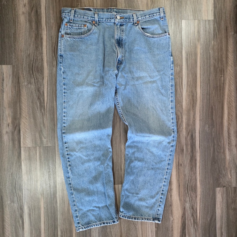 Levis 505 Regular Fit Straight Leg‎ Jeans Light Wash Made in USA Mens W38 L30